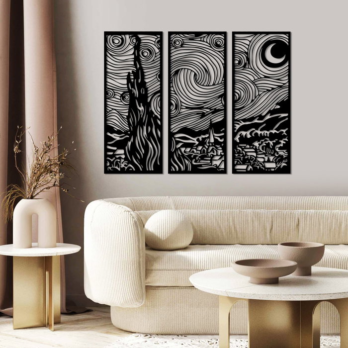 Wallity Escultura de pared Vangogh en Negro